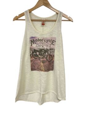 No Boundaries Slub Graphic Hi Low Tank Yellow Size Small